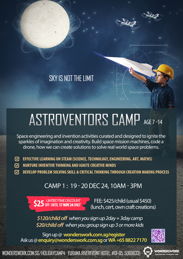 Astroventors STEAM Invention Drone Coding School Holiday Winter Christmas Camp December 2024 for Age 7 to 14 Singapore